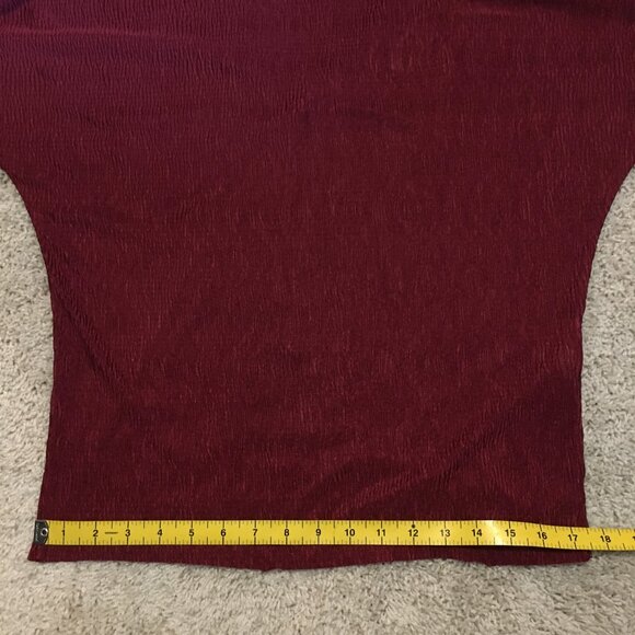 NWT Topshop Burgundy Doleman Sleeve Open Back Twist Crepe Top - Picture 12 of 15